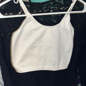Bozzolo ribbed white tank top
